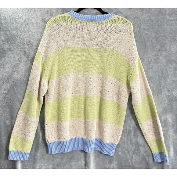 URBAN OUTFITTERS Men Pullover Sweater Sz M Multicolor Striped Crewneck Casual - Picture 3 of 12